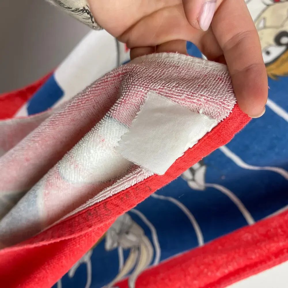 VINTAGE Looney Tunes MLB Blue Red White Baseball VTG Beach Towel